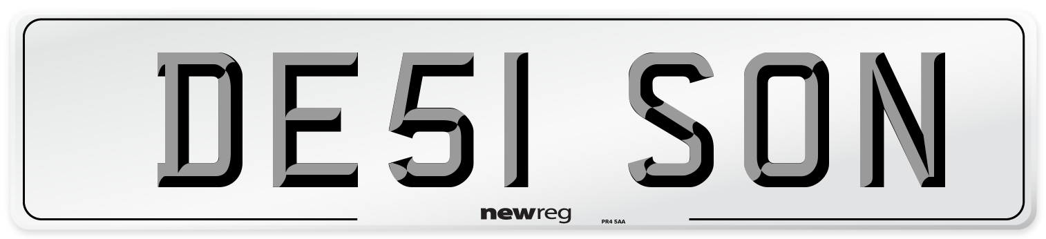 DE51 SON Number Plate from New Reg